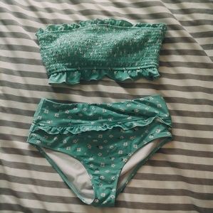 High Waisted Floral Bikini